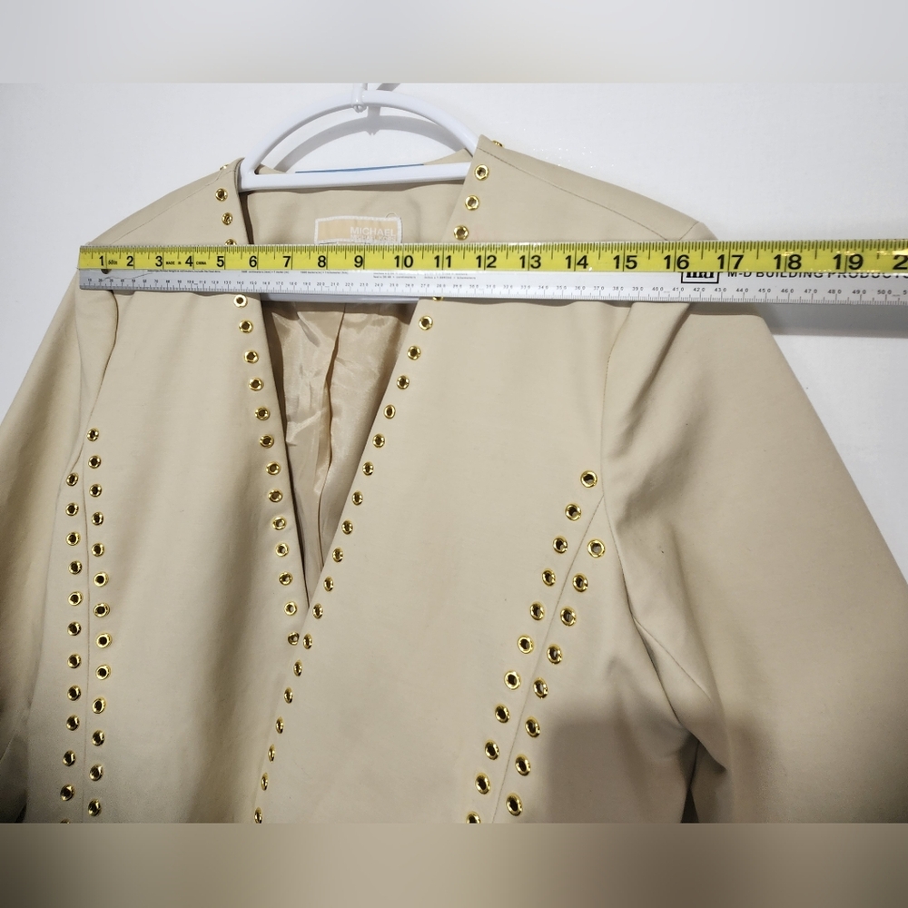 Michael Kors Women's Gold Grommet Cutaway Jacket Size 16 - Picture 4 of 10